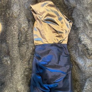 Bronze and blue two-toned Halston Heritage dress